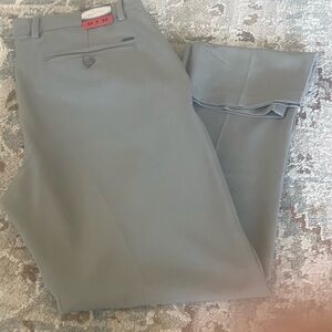 Men's Gray Dress Pants - Classic Flat Front Trousers